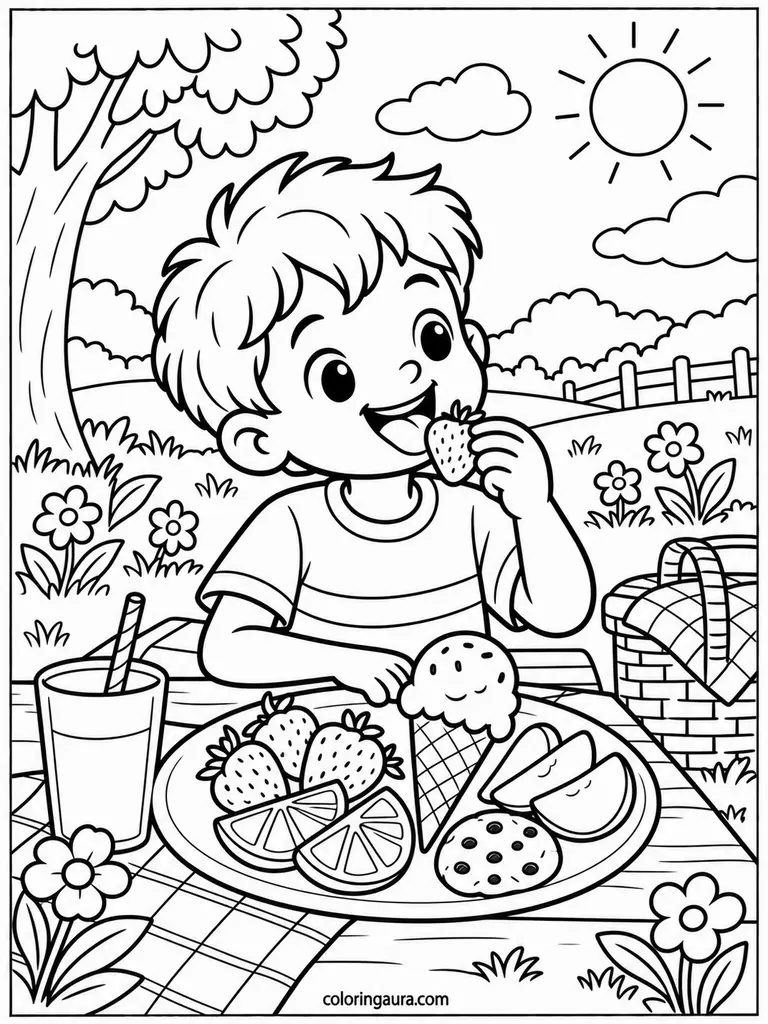 Tongue and Taste Food Coloring Page