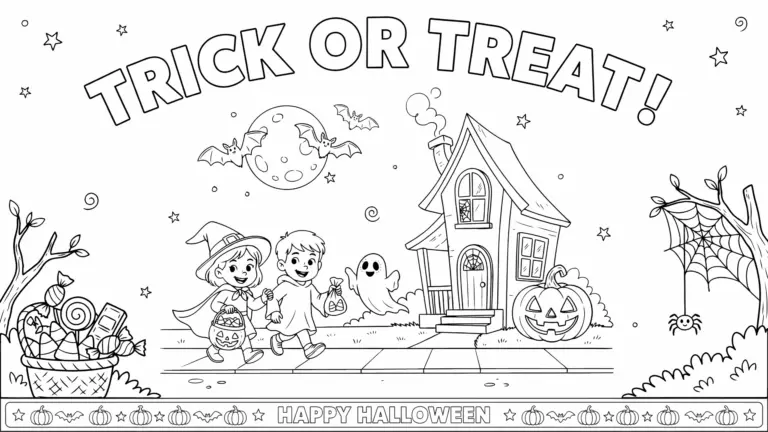 Trick-Or-Treat Coloring Pages