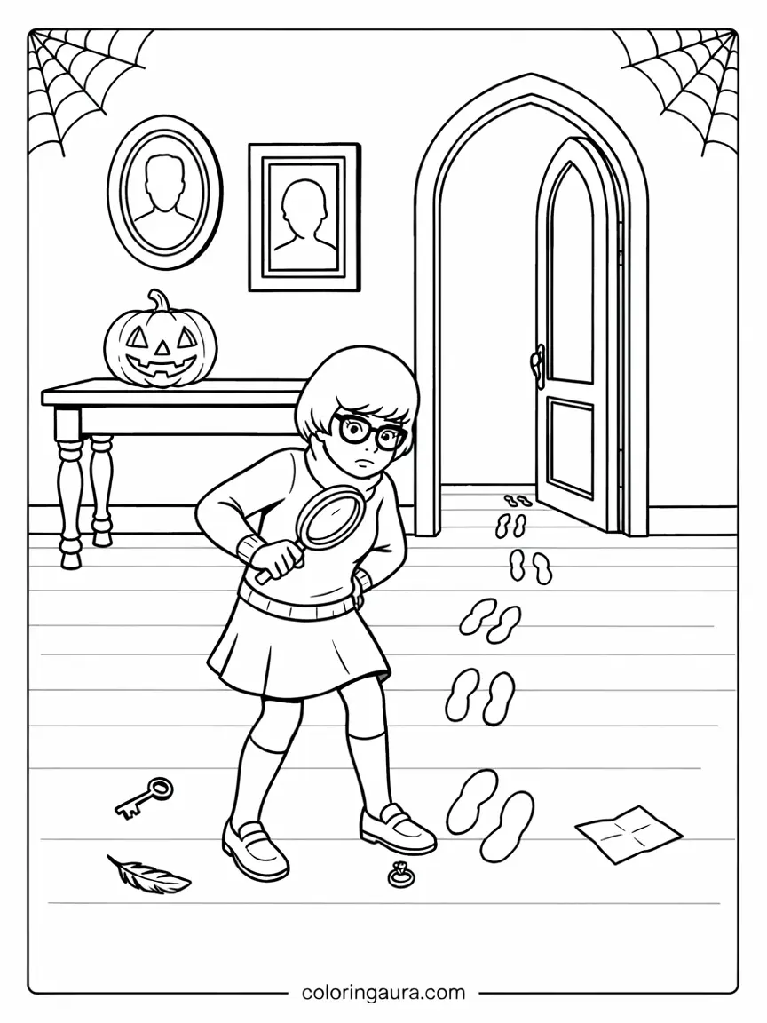Velma Halloween Mystery Coloring Page
