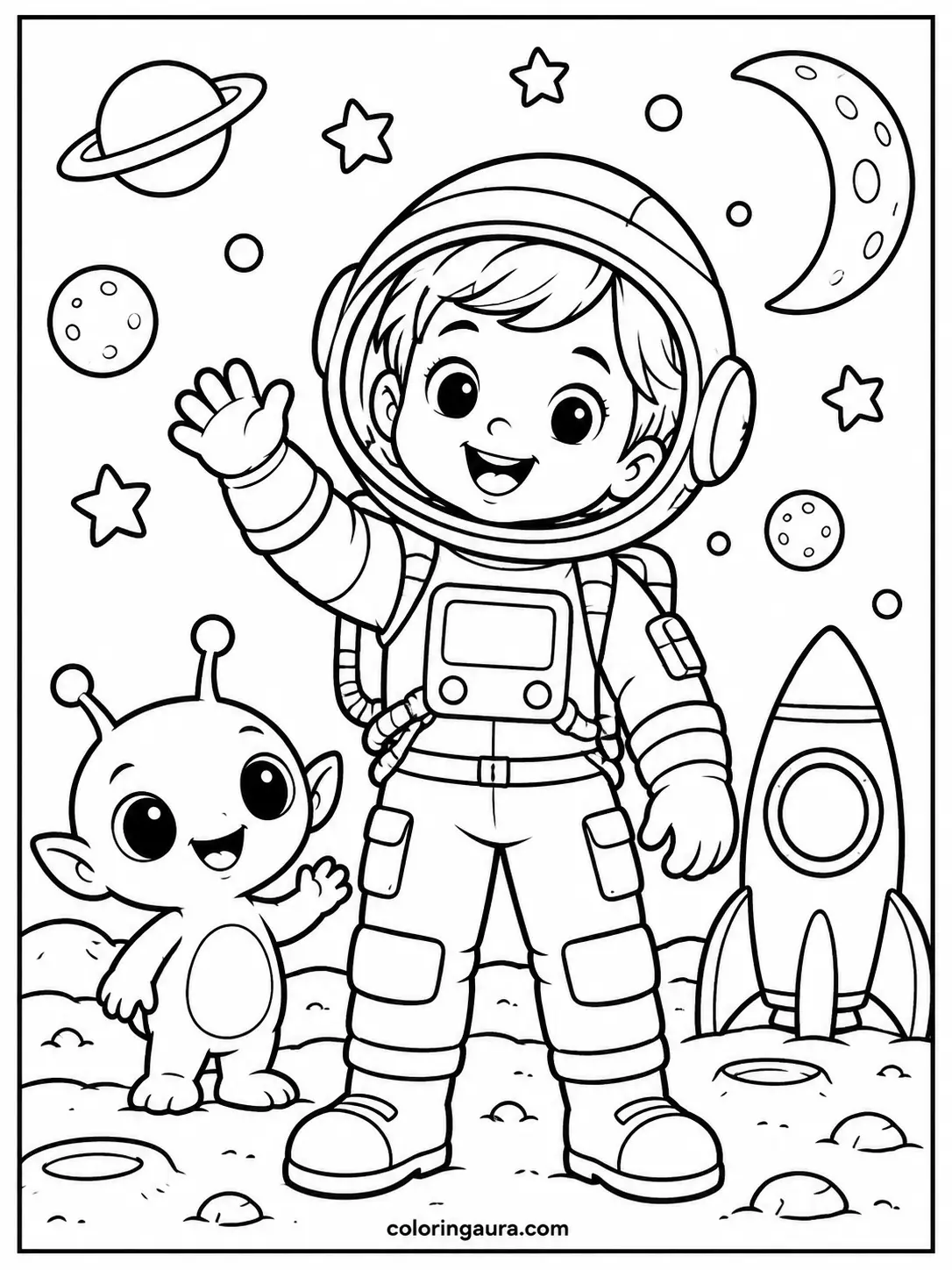 Astronaut Costume Coloring Page