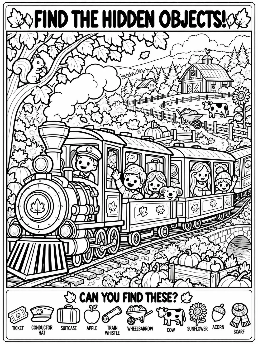Autumn Train Hidden Objects Puzzle
