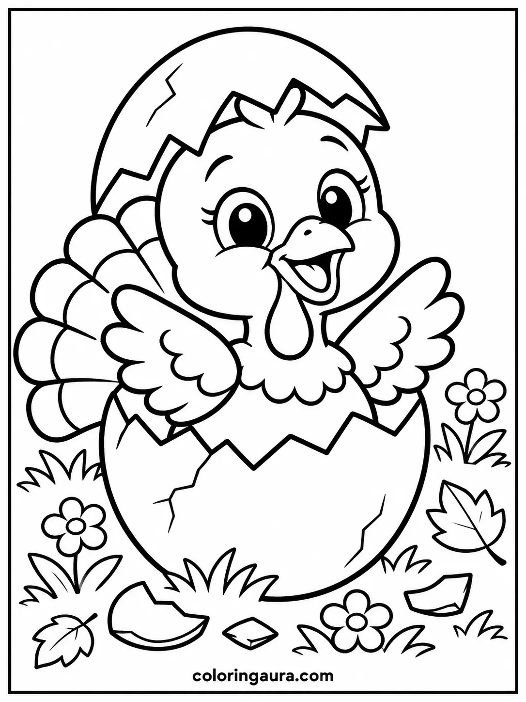 Baby Turkey Hatching from an Egg