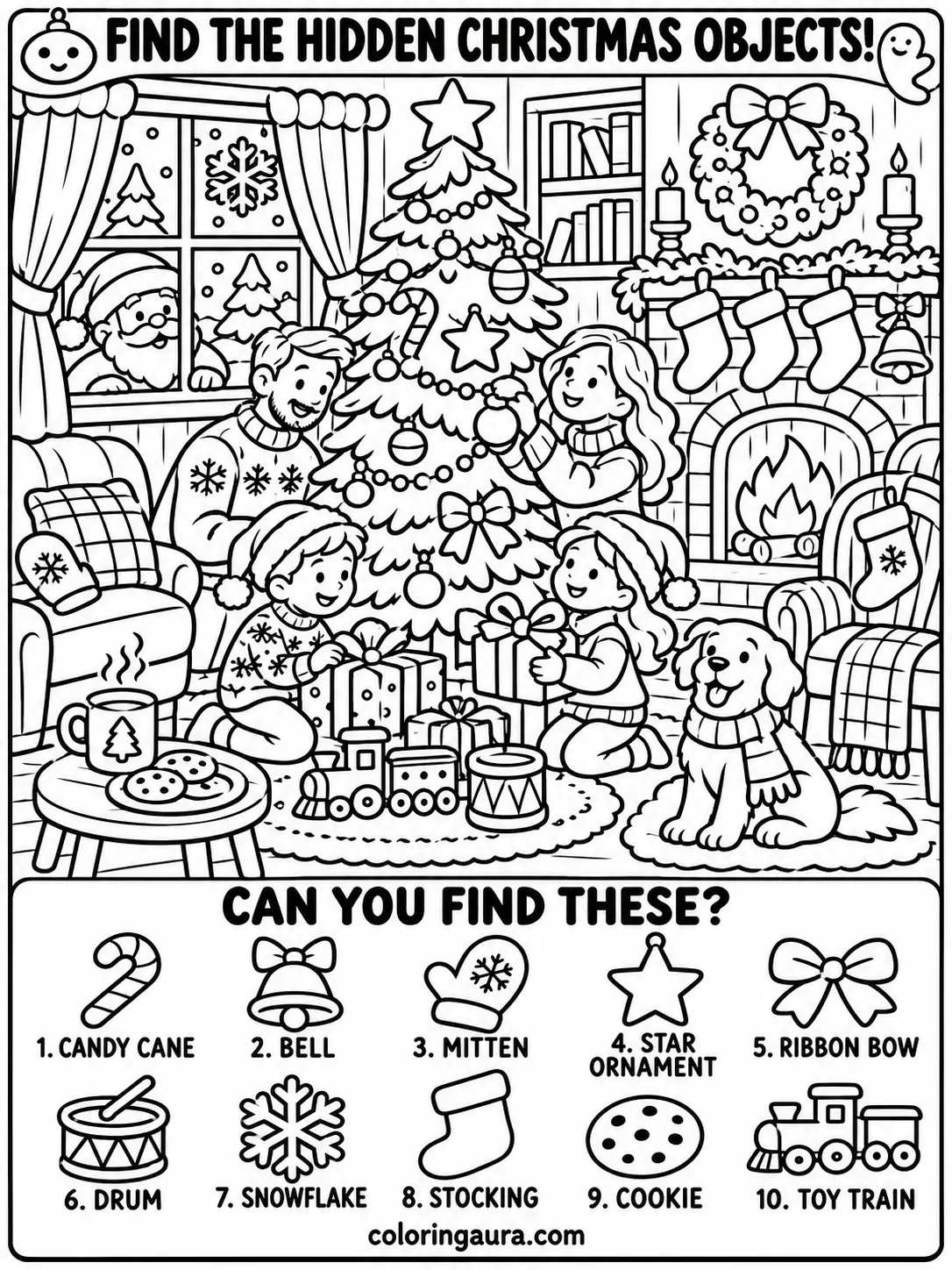 Christmas Eve Family Coloring Page