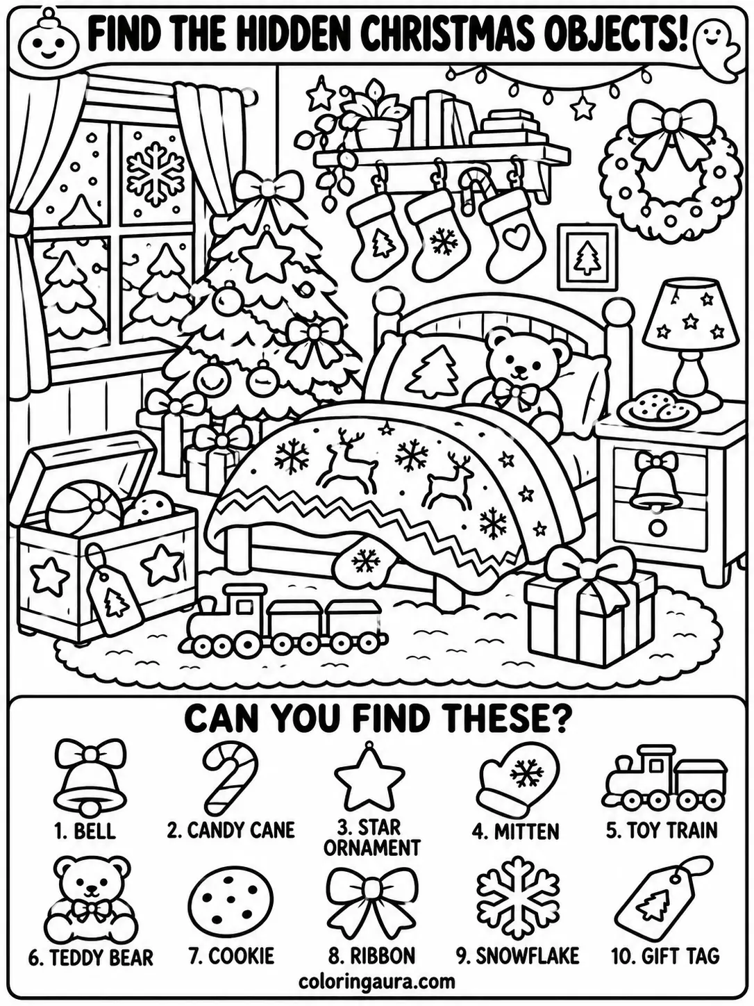 Christmas Stocking Surprise Coloring Page