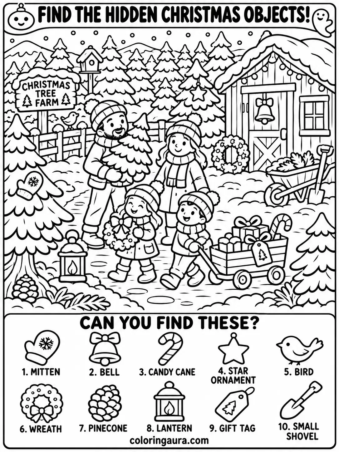 Christmas Tree Farm Coloring Page