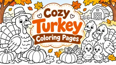 Cozy Turkey Coloring Pages