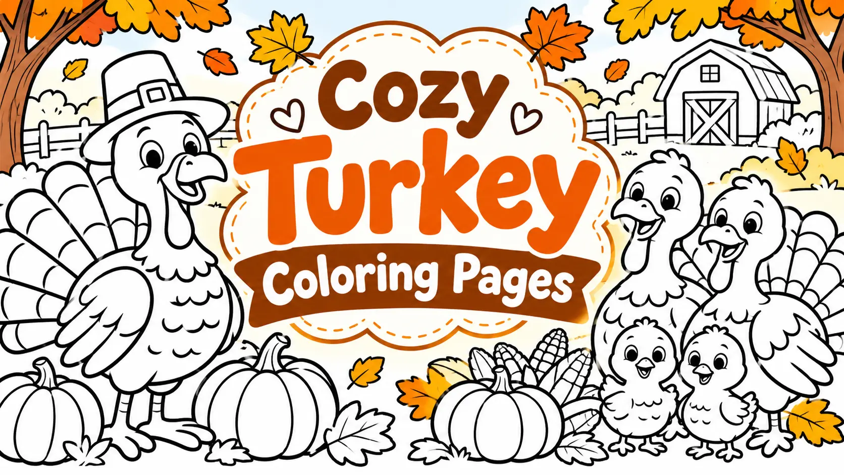 Cozy Turkey Coloring Pages