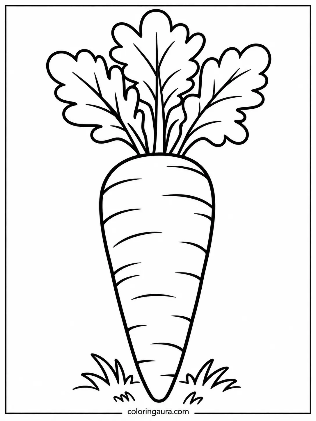 Giant Carrot Simple Coloring Page