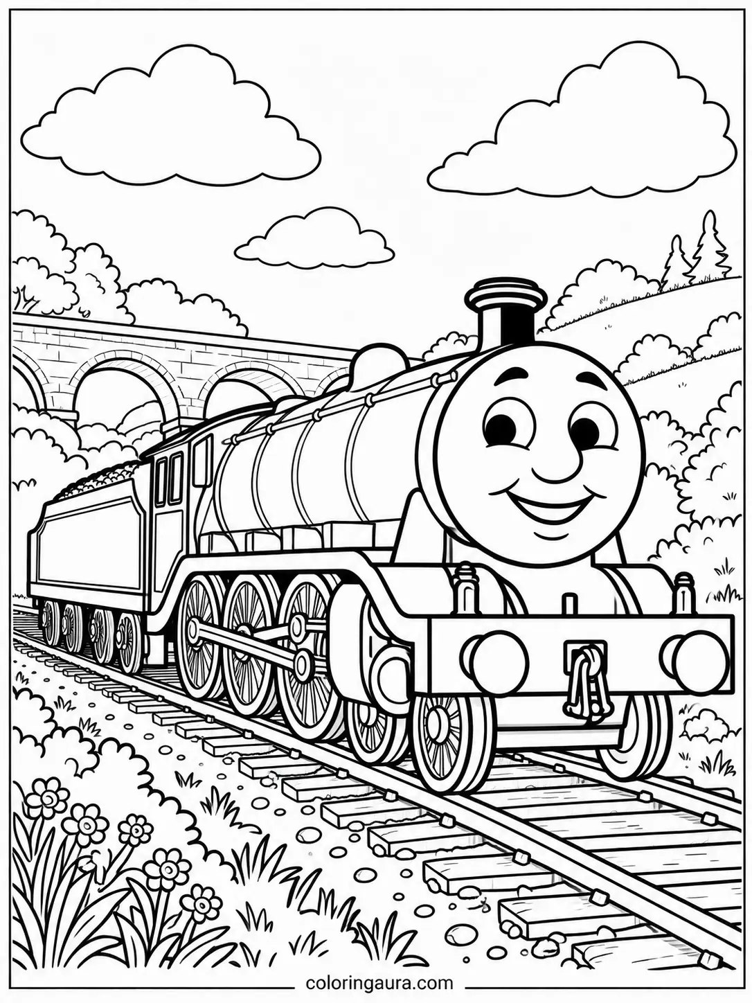 Gordon the Big Engine Coloring Page
