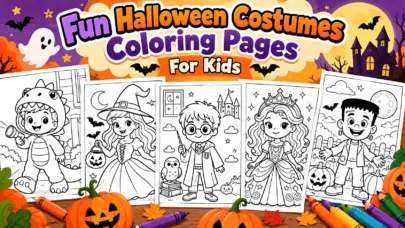 Halloween Costume Coloring Pages for Kids