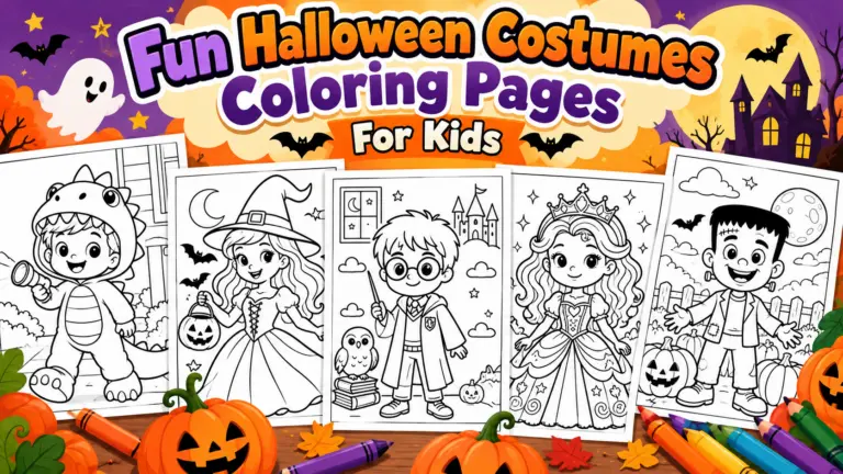 Halloween Costume Coloring Pages for Kids