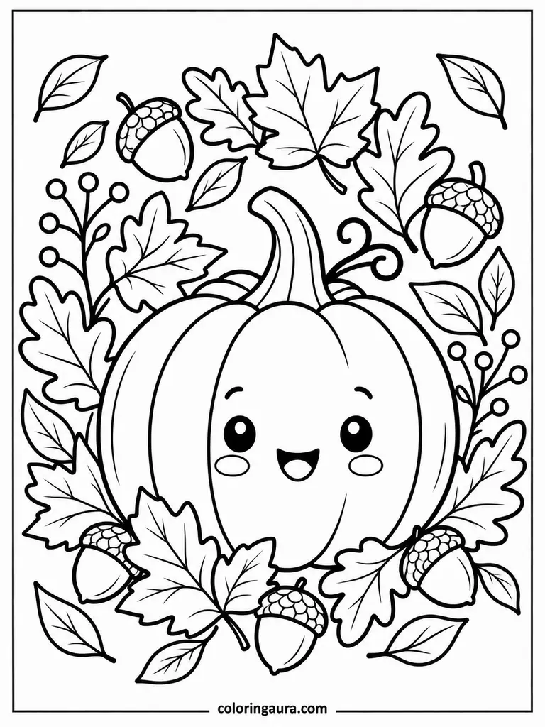 Hello October Pumpkin Coloring Page