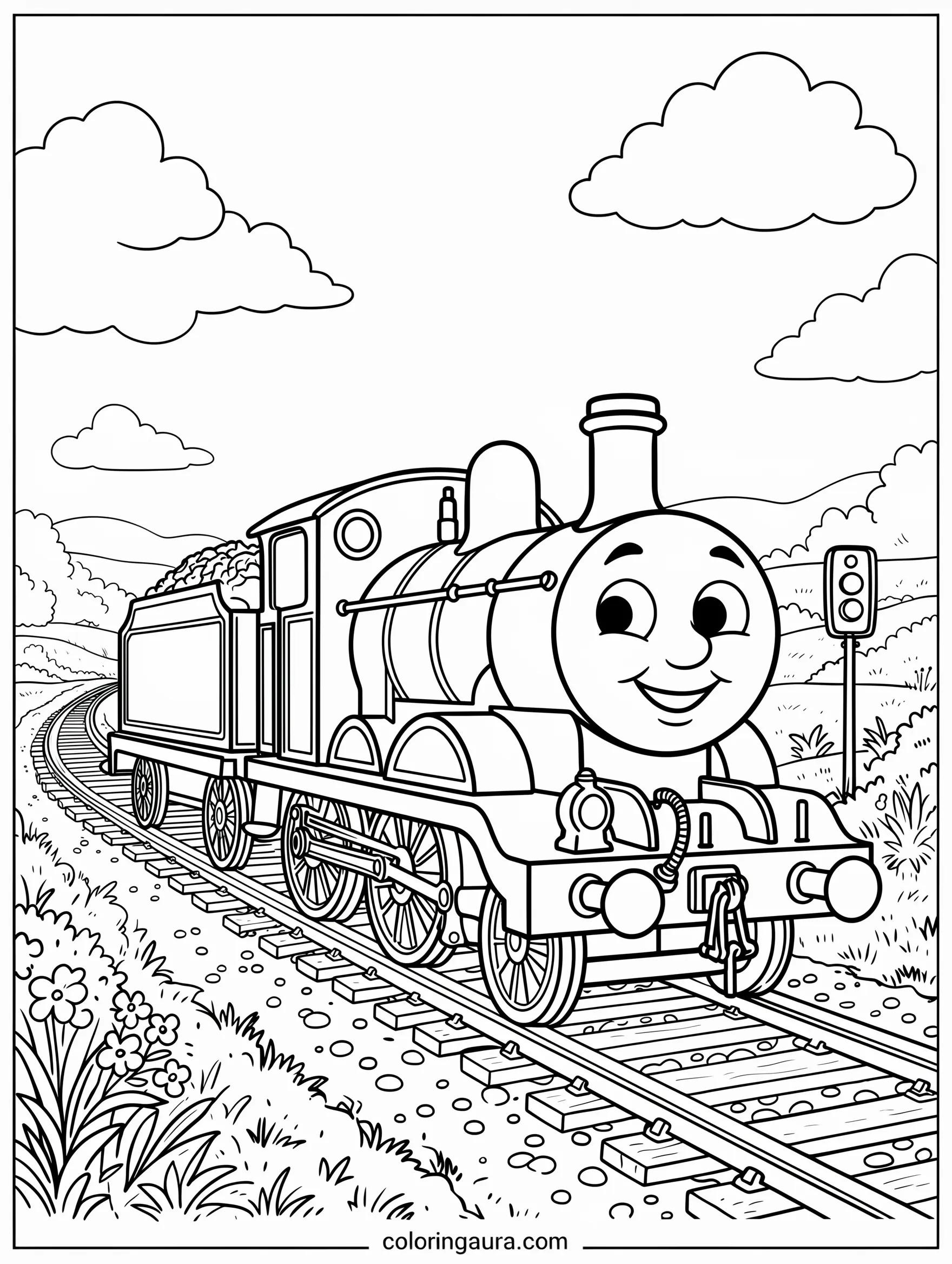 James the Engine Coloring Page