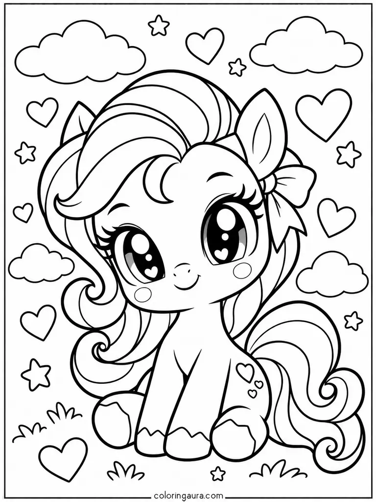 Kawaii My Little Pony Coloring Page