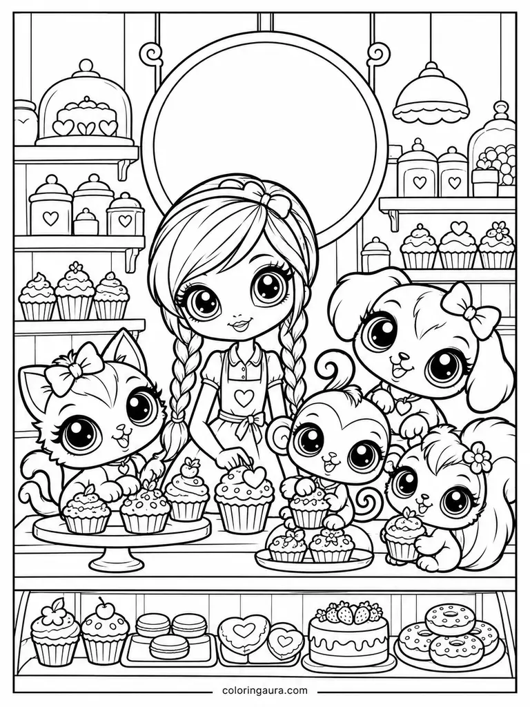 Littlest Pet Shop Bakery Coloring Page
