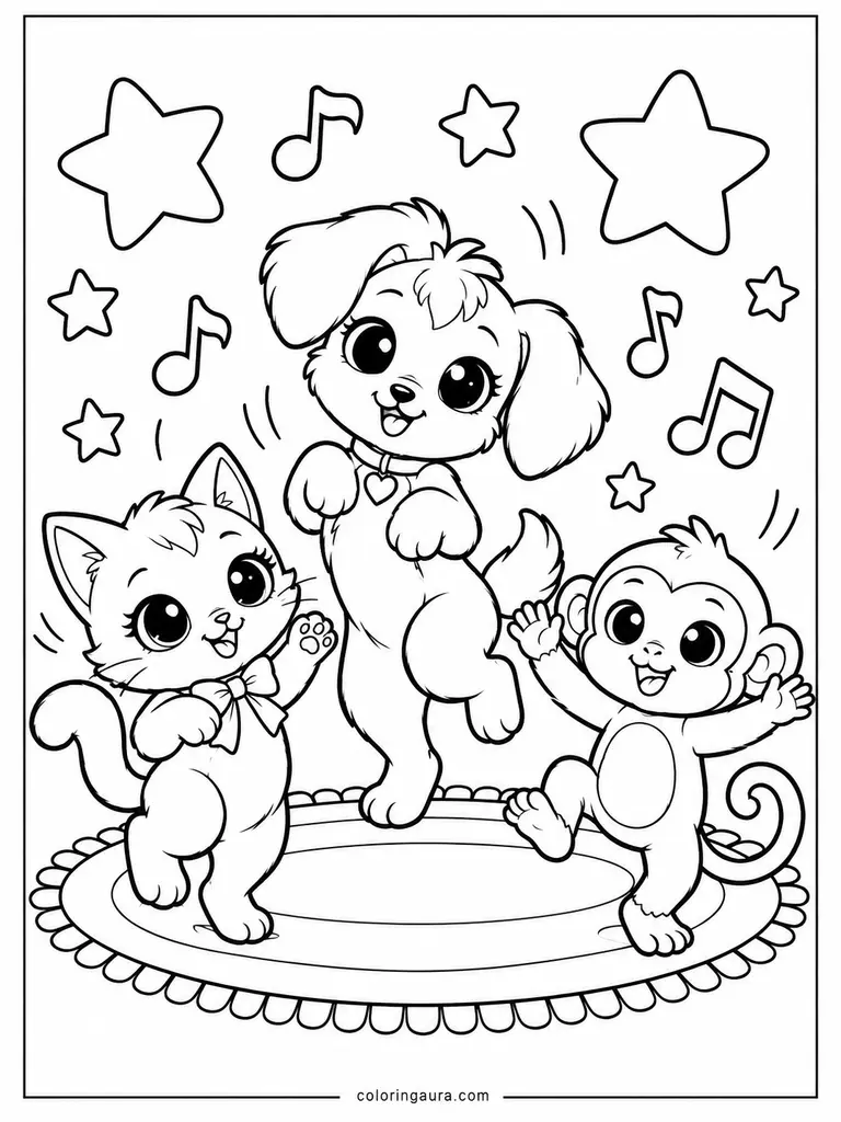 Littlest Pet Shop Dance Party Coloring Page