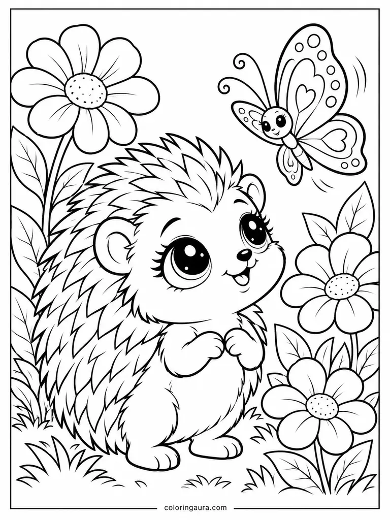 Littlest Pet Shop Hedgehog Garden Coloring Page