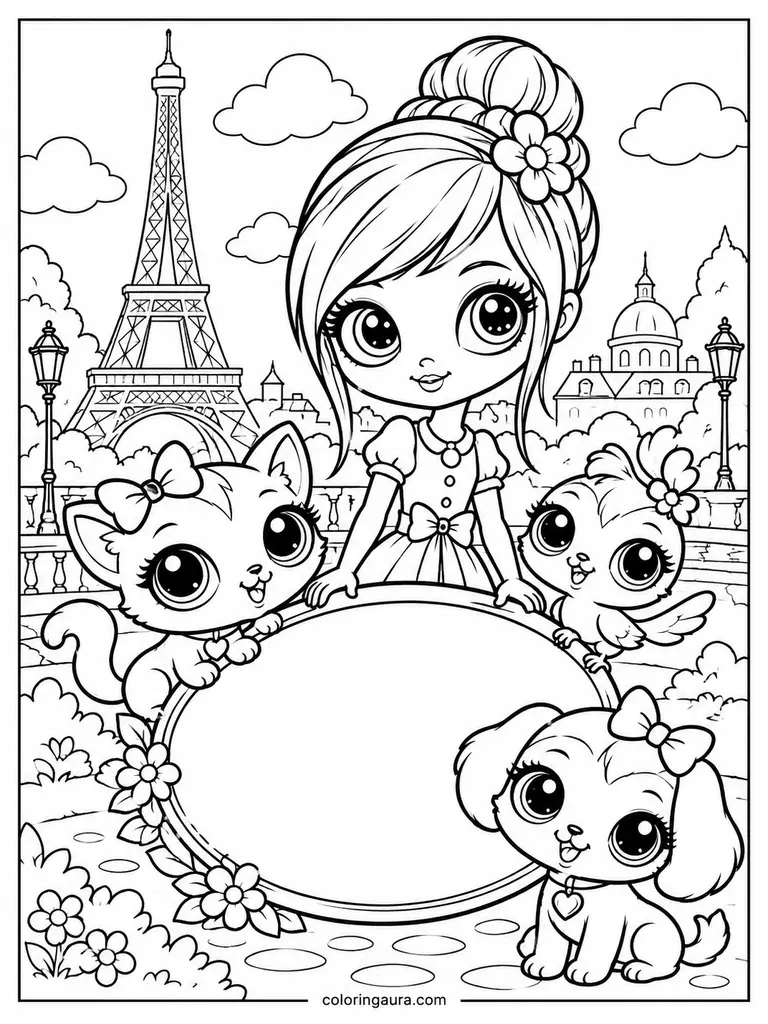 Littlest Pet Shop Paris Adventure Coloring Page