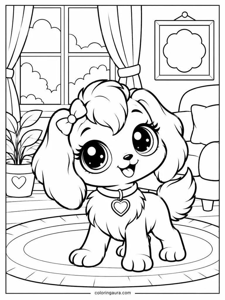 Littlest Pet Shop Puppy at Home Coloring Page