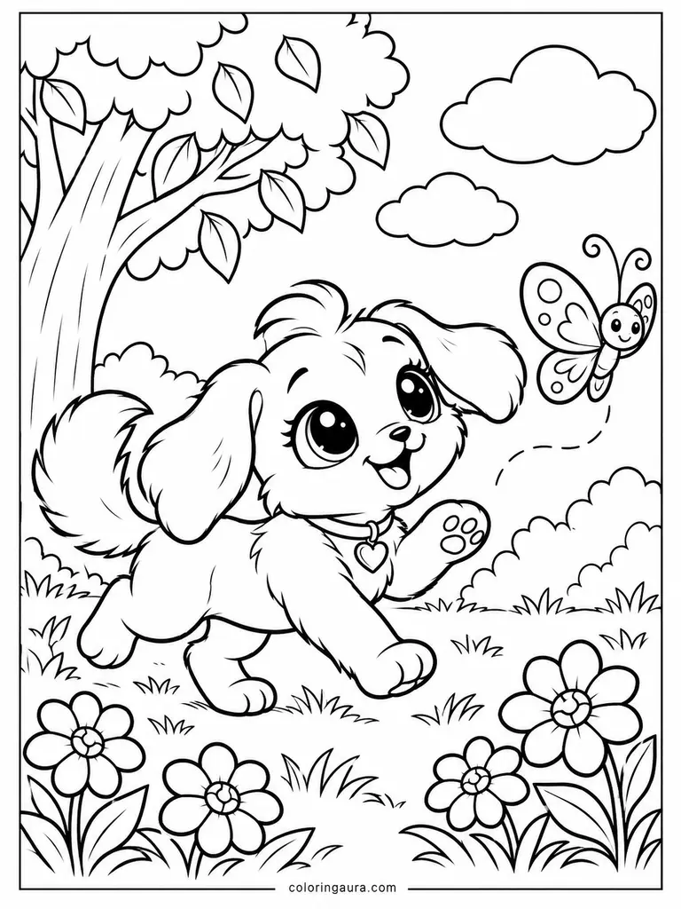 Littlest Pet Shop Puppy at the Park Coloring Page