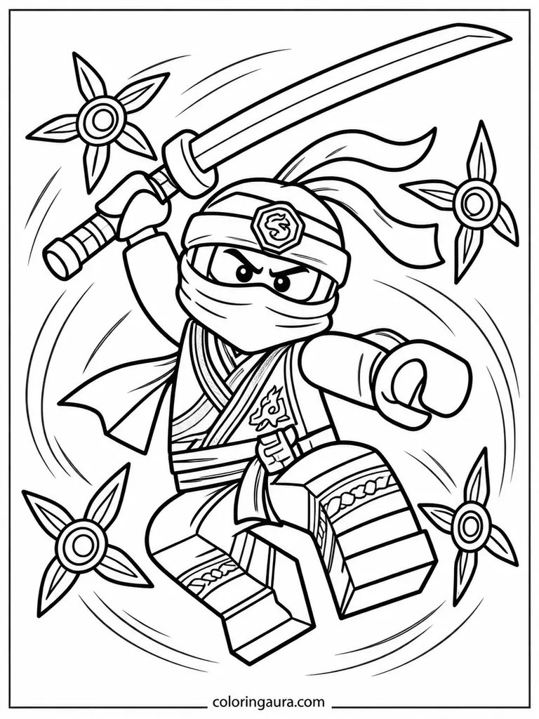 Lloyd with Shuriken Coloring Page