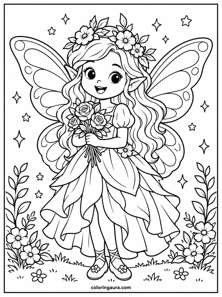 Magical Fairy Costume Coloring Page