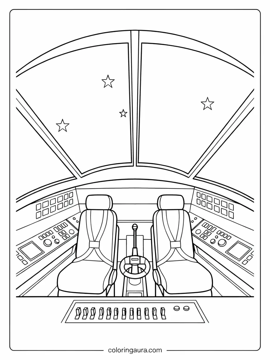 Millennium Falcon Cockpit Coloring Page
