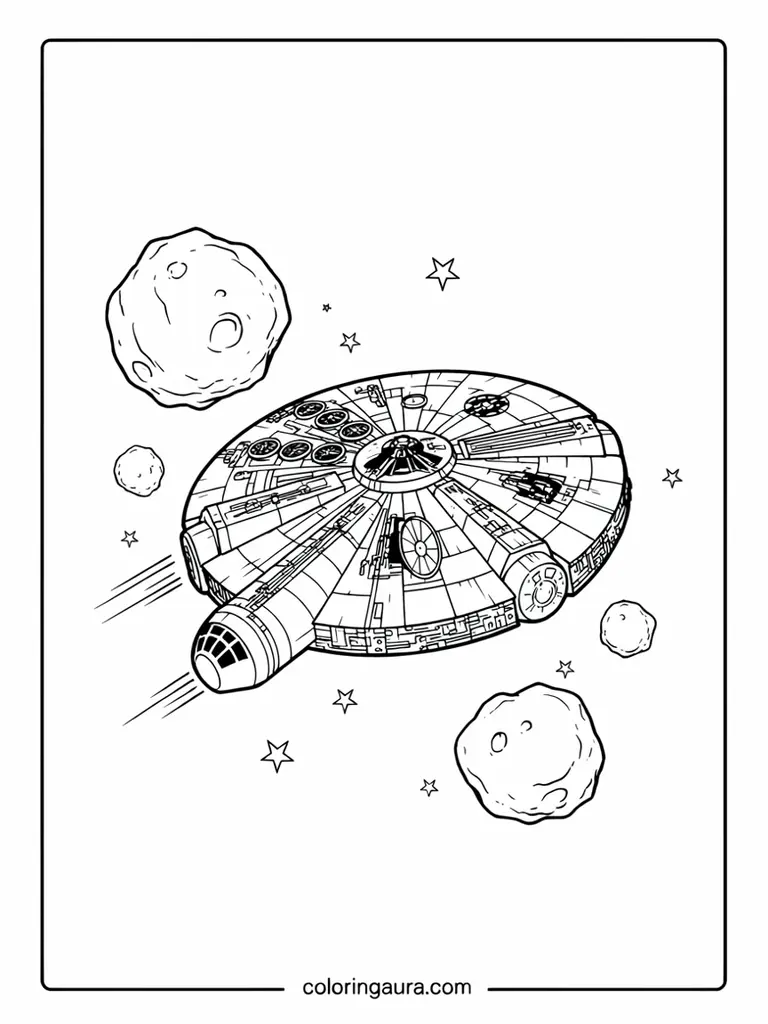 Millennium Falcon Space Coloring Page