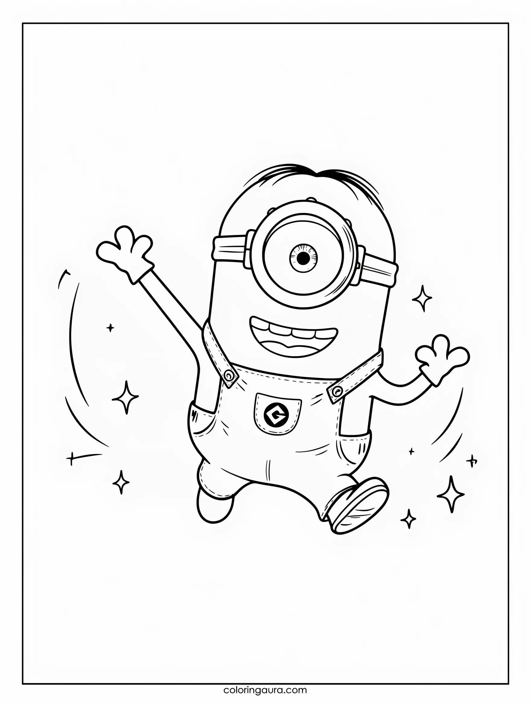 Minion Dancing Coloring Page 