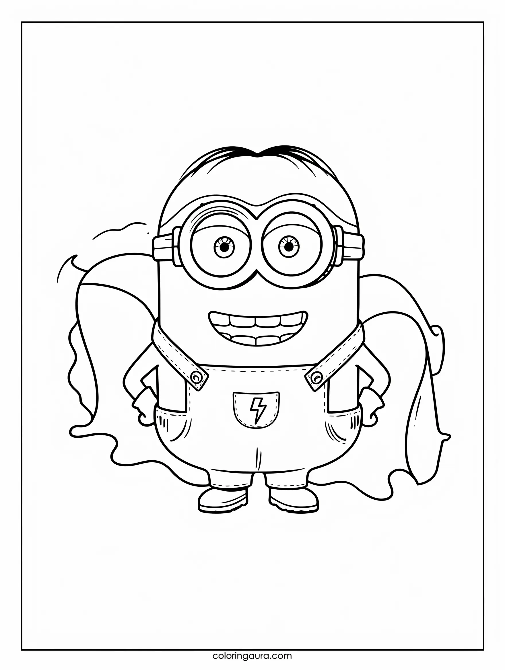 Minion Superhero Cape Coloring Page