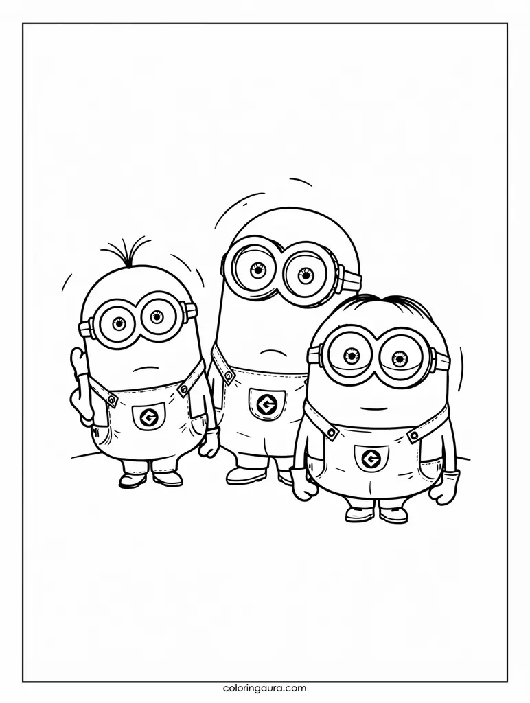 Minions Poster Coloring Page