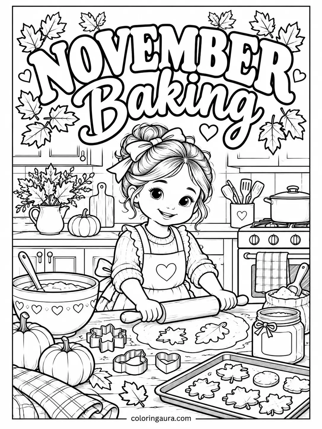 November Baking Day Coloring Page