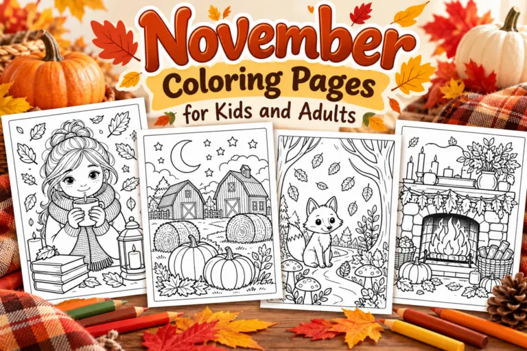 Cozy November Coloring Pages
