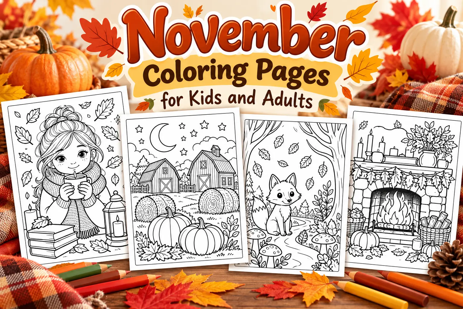 Cozy November Coloring Pages