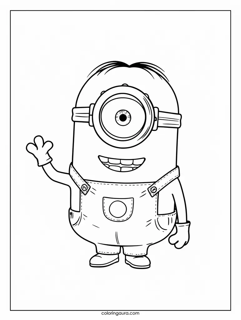 One-Eyed Minion Coloring Page