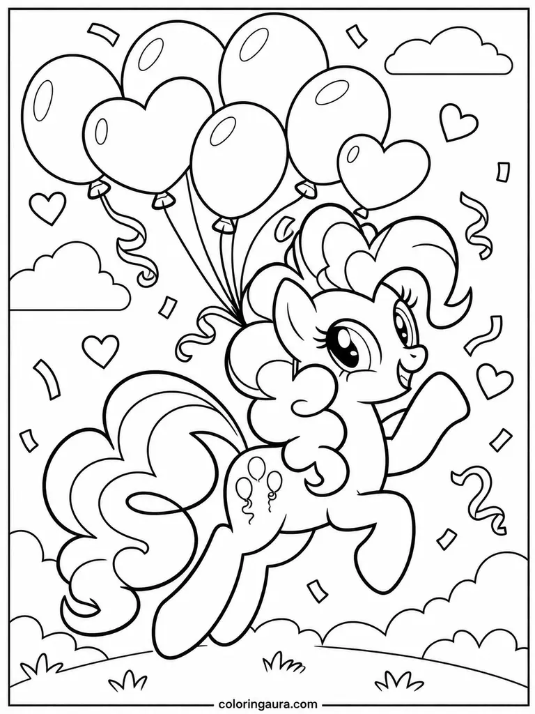Pinkie Pie Balloon Coloring Page