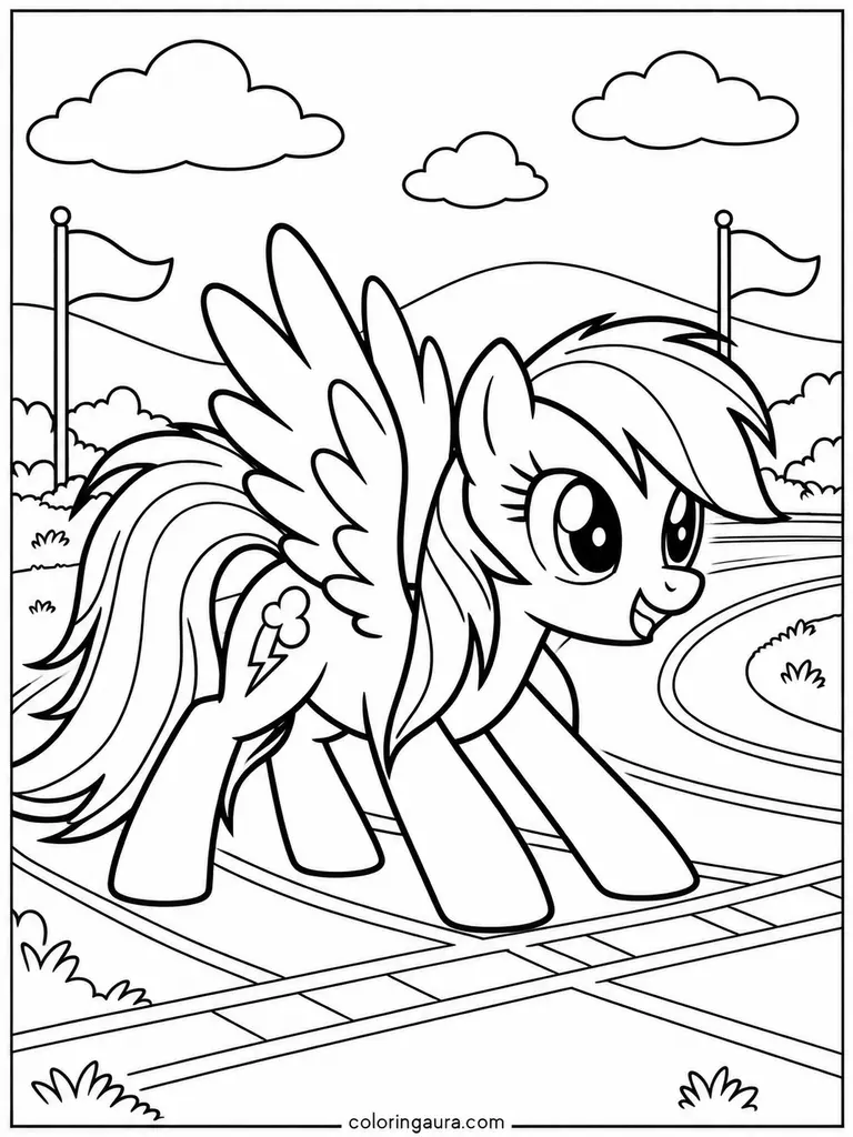 Rainbow Dash Race Coloring Page