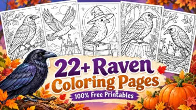 Raven Coloring Pages Autumn Collection