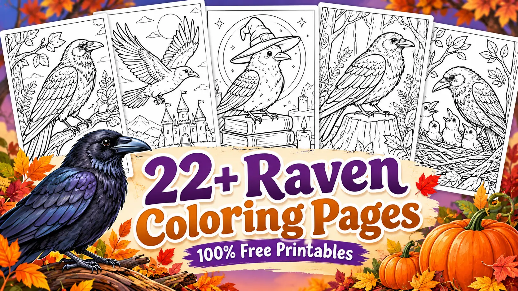 Raven Coloring Pages
