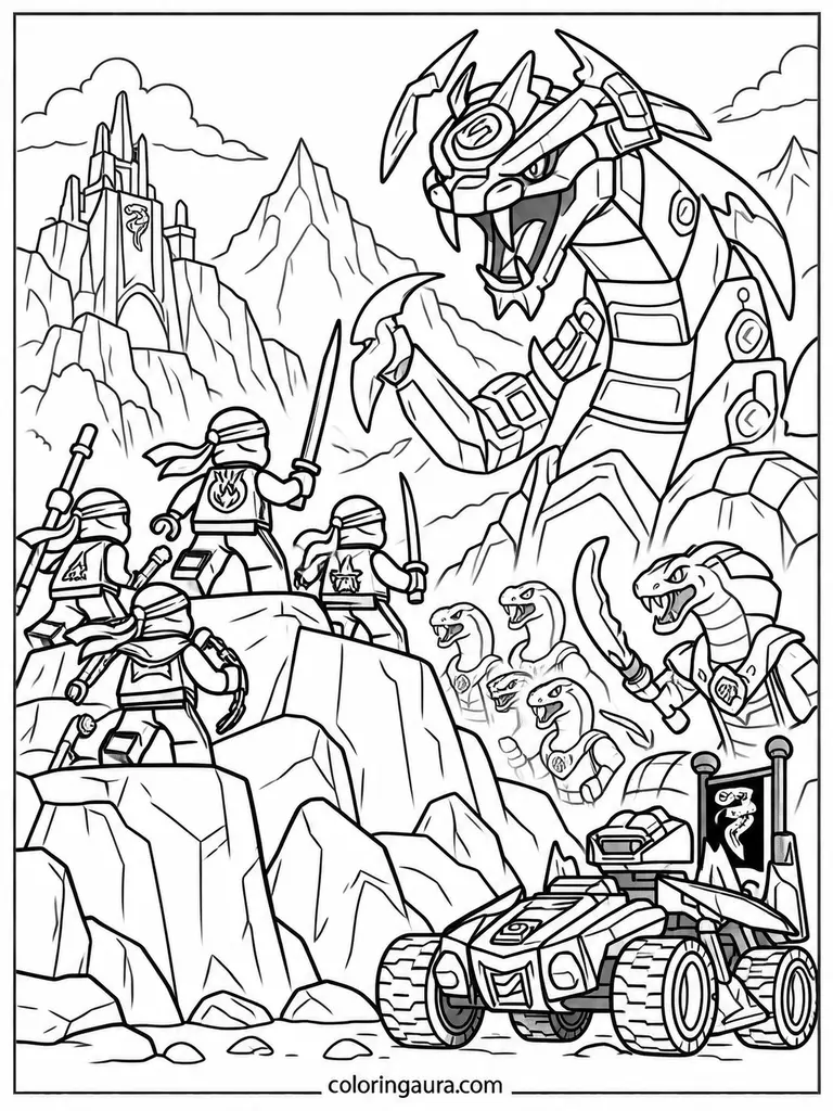 Rise of the Serpentine Coloring Page