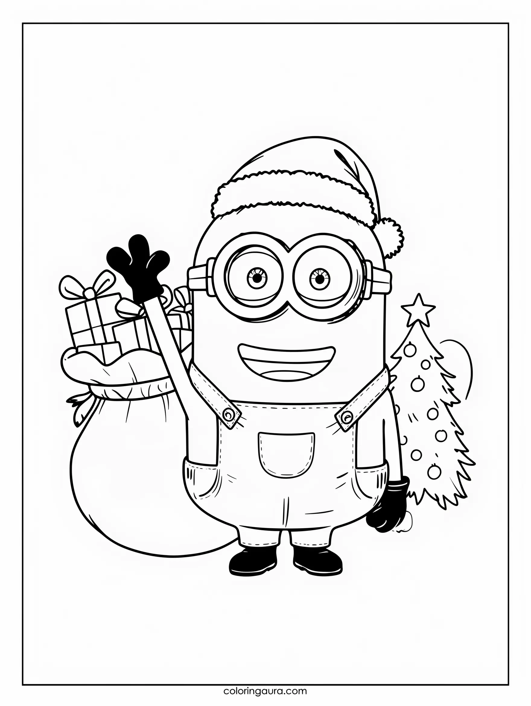 Christmas Minion Coloring Page