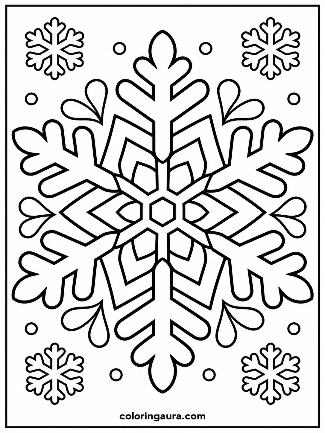 Snowflake Mandala Coloring Page