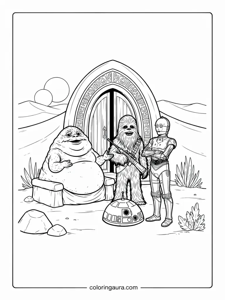 Star Wars Desert Palace Coloring Page
