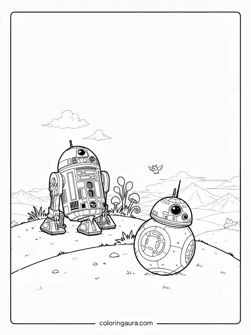 Star Wars Droid Adventure Coloring Page