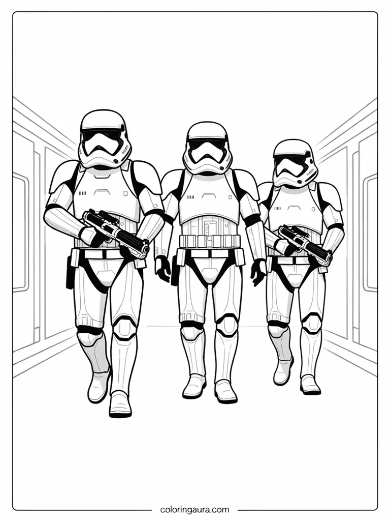 Stormtroopers Walking Coloring Page