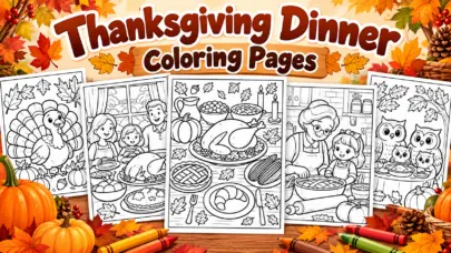 Thanksgiving Dinner Coloring Pages