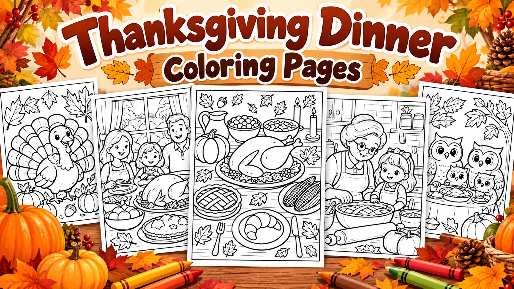 Thanksgiving Dinner Coloring Pages