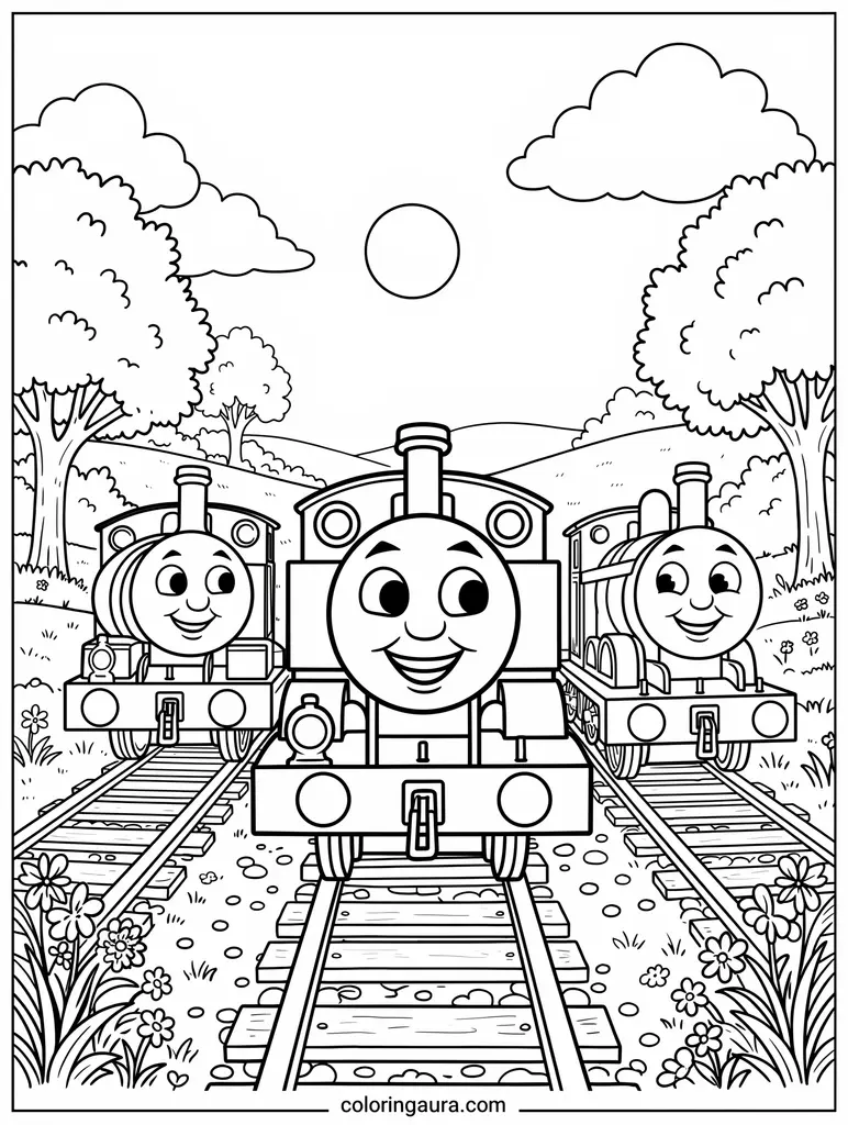Thomas and Friends Countryside Adventure Coloring Page
