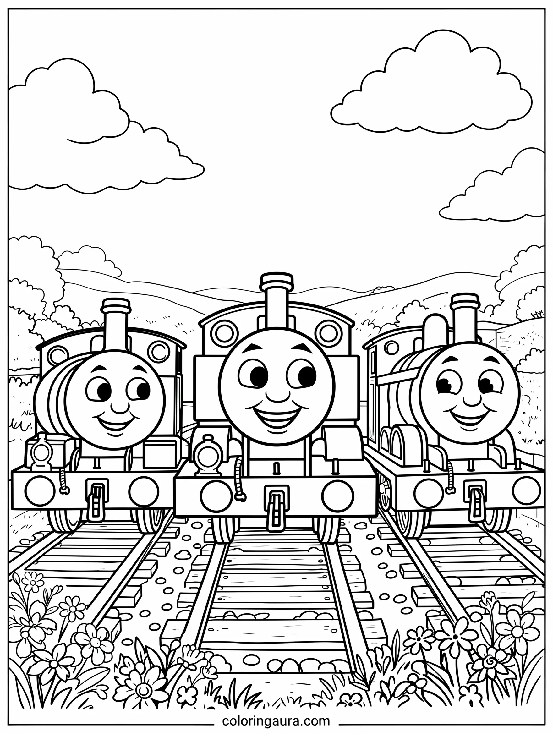 Thomas and Friends Railway Celebration Coloring Page