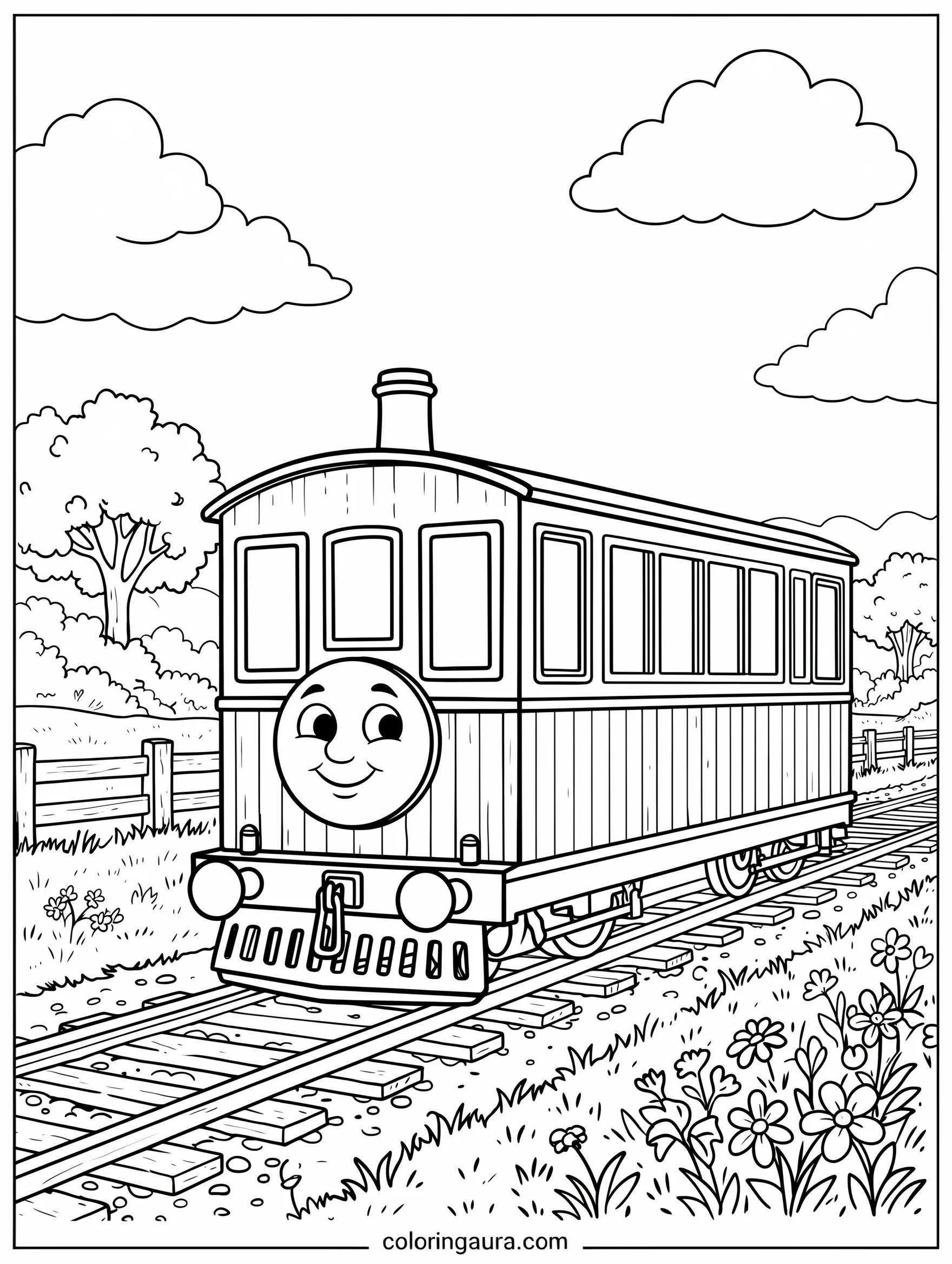 Toby the Tram Engine Coloring Page